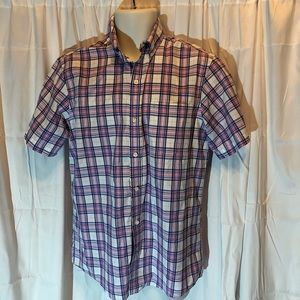 Mens Plaid Izod Short Sleeve Shirt